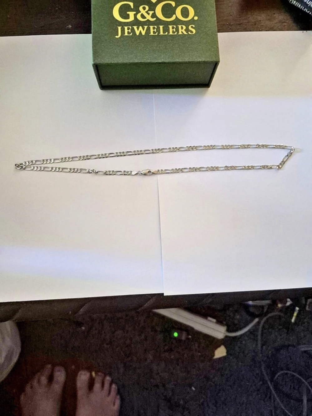 G&C O. Jewelers Silver Figaro Link Chain Necklace